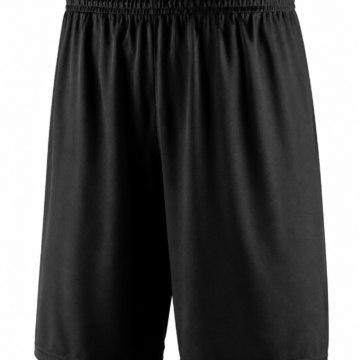 Solid Black Relaxed Fit Athletic Shorts with Elastic Waistband