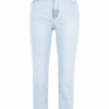 Light Blue High-Rise Straight-Leg Jeans with Subtle Fading