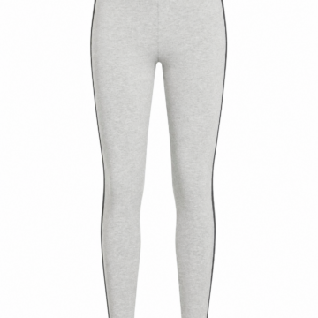 Light Heather Gray High Waist Leggings with Contrast Piping