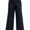 Dark Indigo High-Rise Wide-Leg Jeans with Button Fly