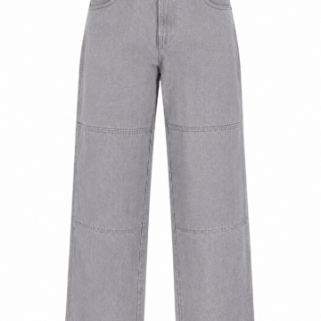 Light Grey Paneled Straight-Leg Jeans